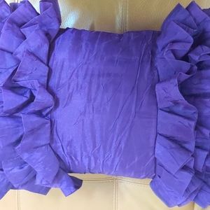 Purple ruffled pillow covers